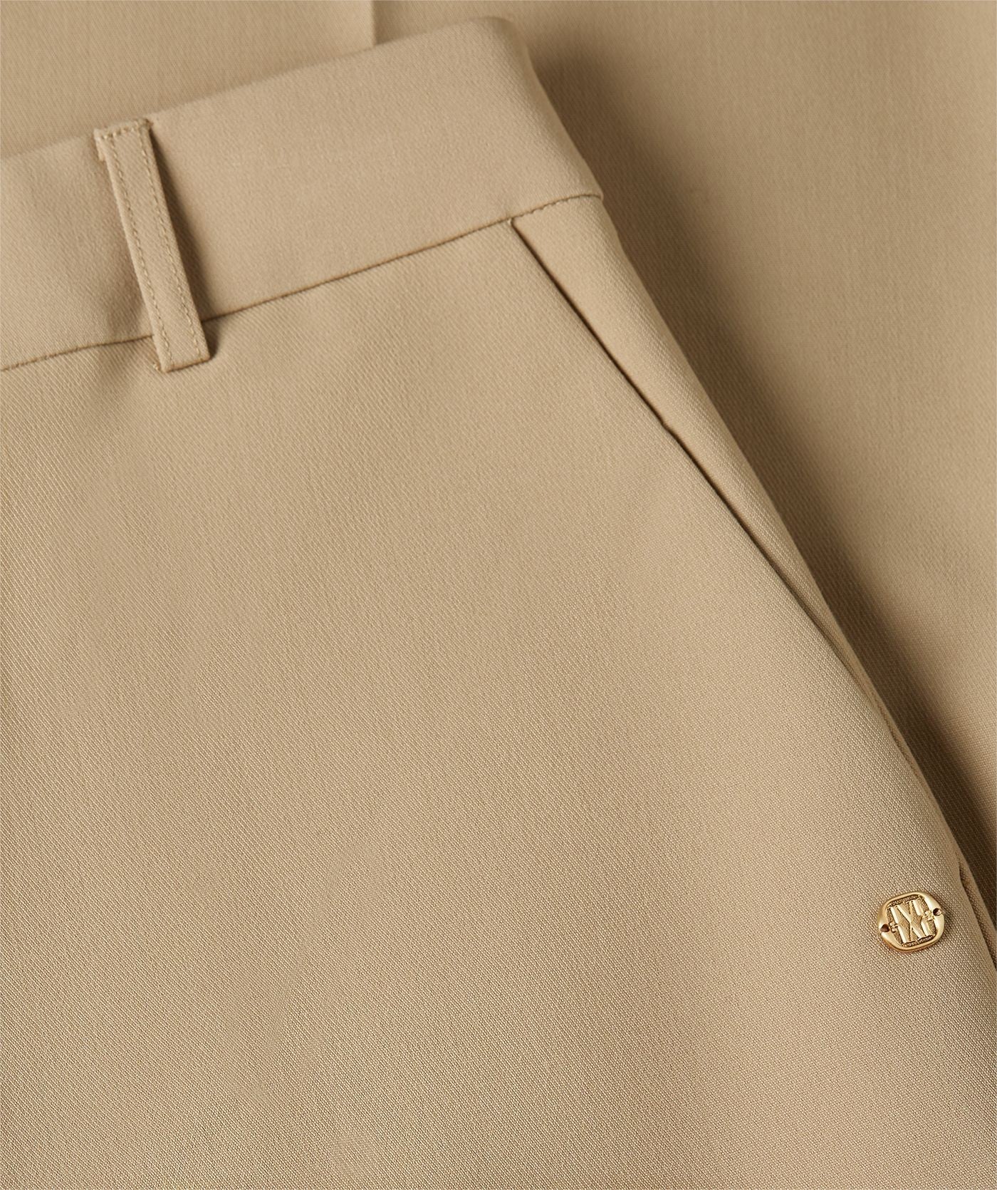 EMMA two-tone mid rise wide leg pantalon - khaki light camel