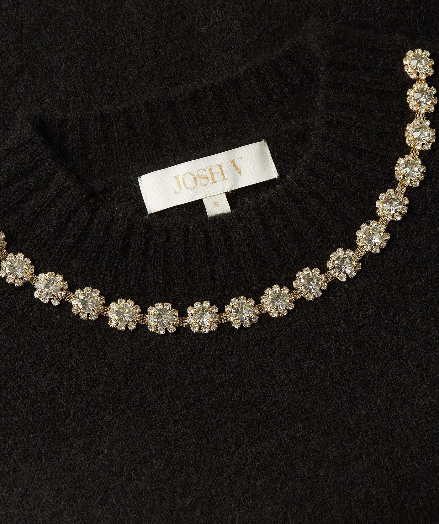 FRANKA slim fit top met merinowol - black