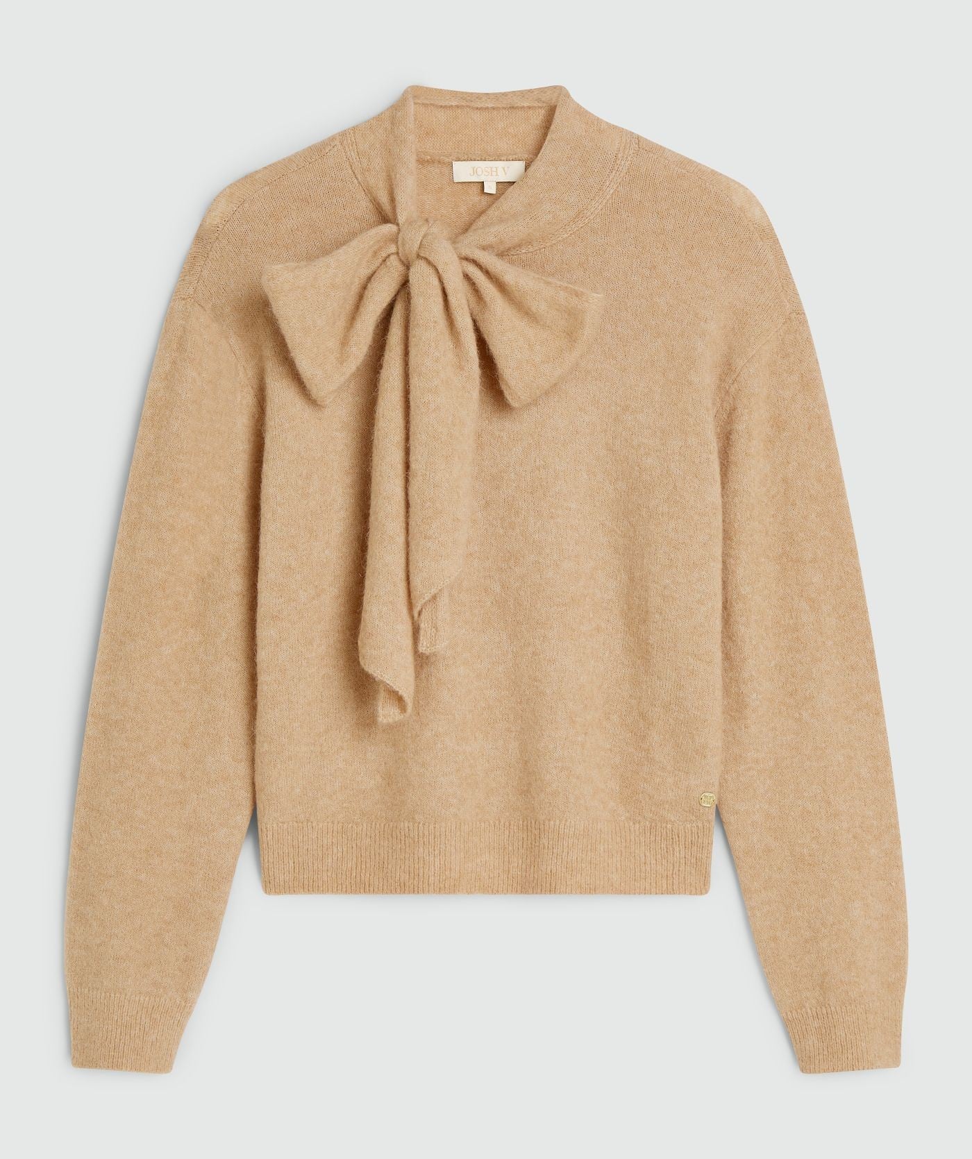 PEMMA regular fit trui met merinowol - light brown melange