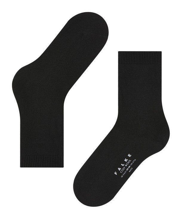 Falke Cosy Wool Damessokken zwart (47548, kleur 3009 black)