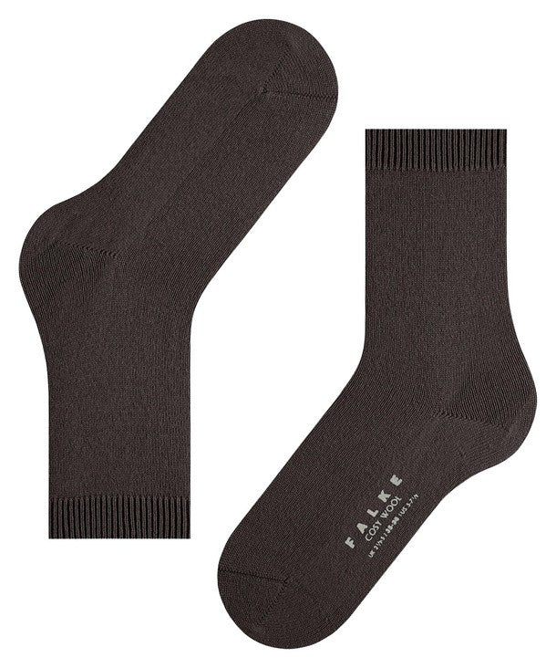 Falke Cosy Wool Damessokken bruin (47548, kleur 5235 dark brown)