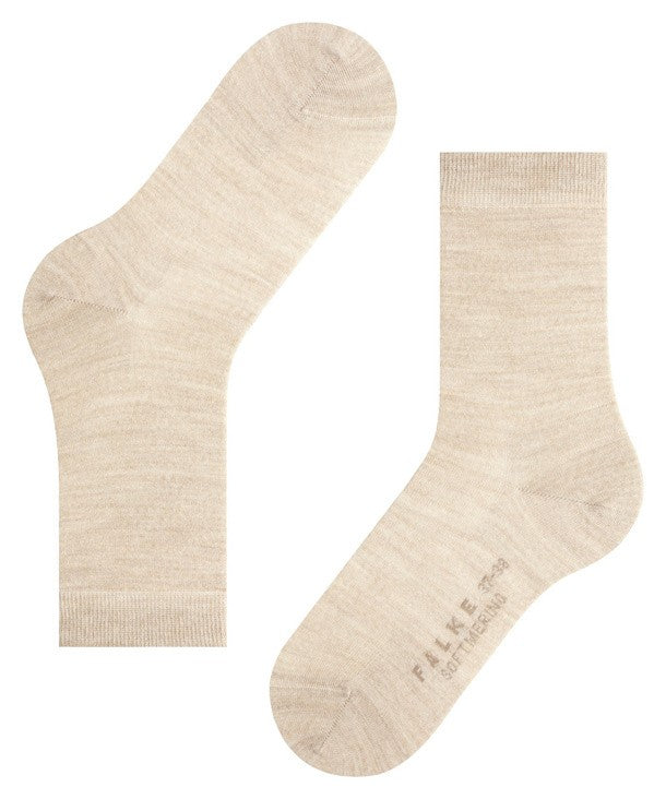 FALKE Softmerino Damessokken linnen melange (47488/4549 Linnen melange).