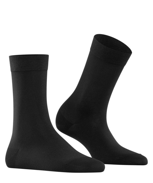 FALKE Cotton Touch Damesokken zwart (47673, kleur 3000 black/zwart)