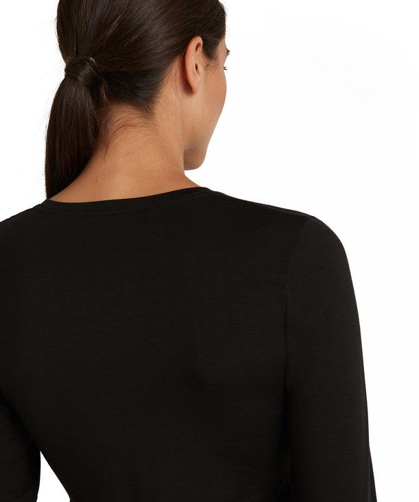 Falke Daily ClimaWool longsleeve (69055, kleur 3000 Zwart)