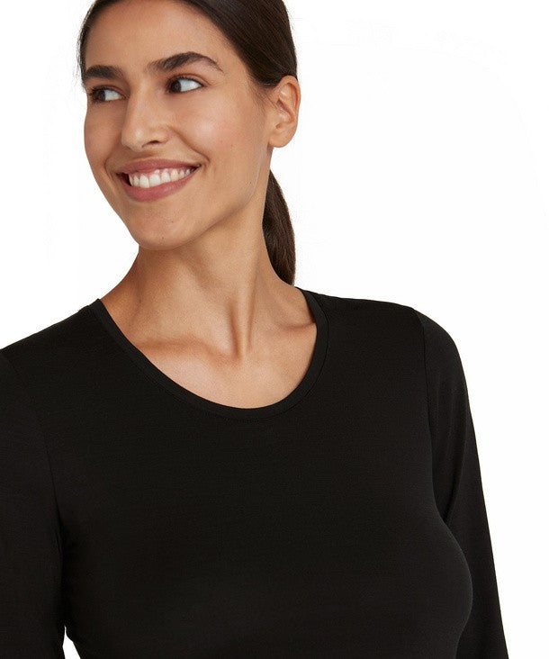 Falke Daily ClimaWool longsleeve (69055, kleur 3000 Zwart)