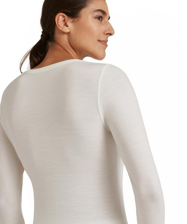 FALKE Damesshirt lange mouw Daily ClimaWool (69055/2040 off white)