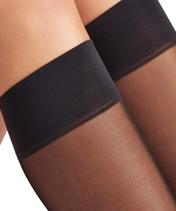 FALKE Matt Deluxe 20 DEN Dames Kniekousen black (41720, kleur 3000 zwart)