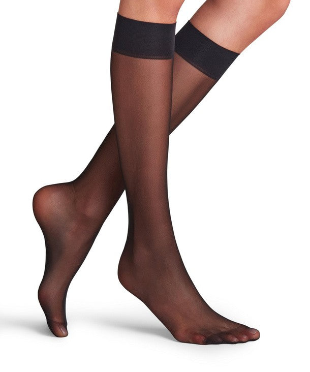 FALKE Matt Deluxe 20 DEN Dames Kniekousen black (41720, kleur 3000 zwart)