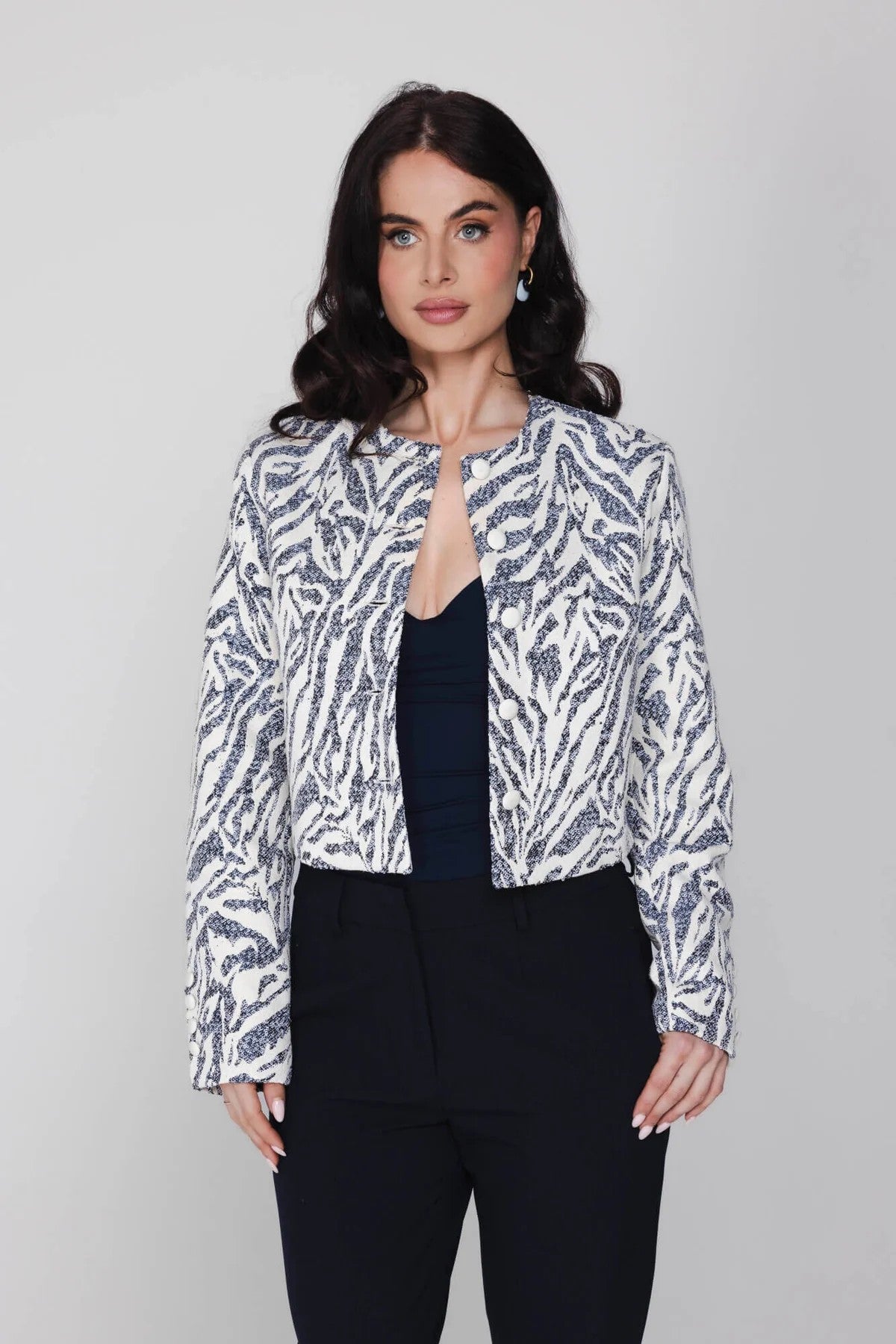 Tess Blazer - Blue Capri