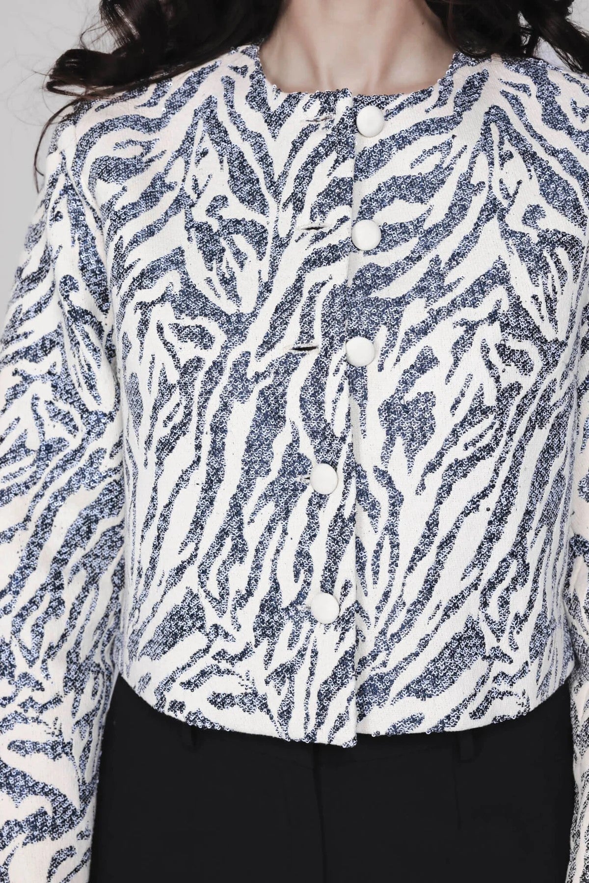 Tess Blazer - Blue Capri