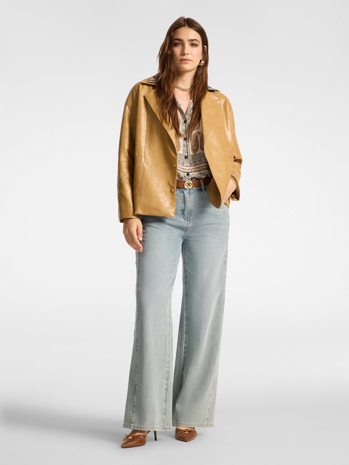 Used-effect jacket in viscose - Oker