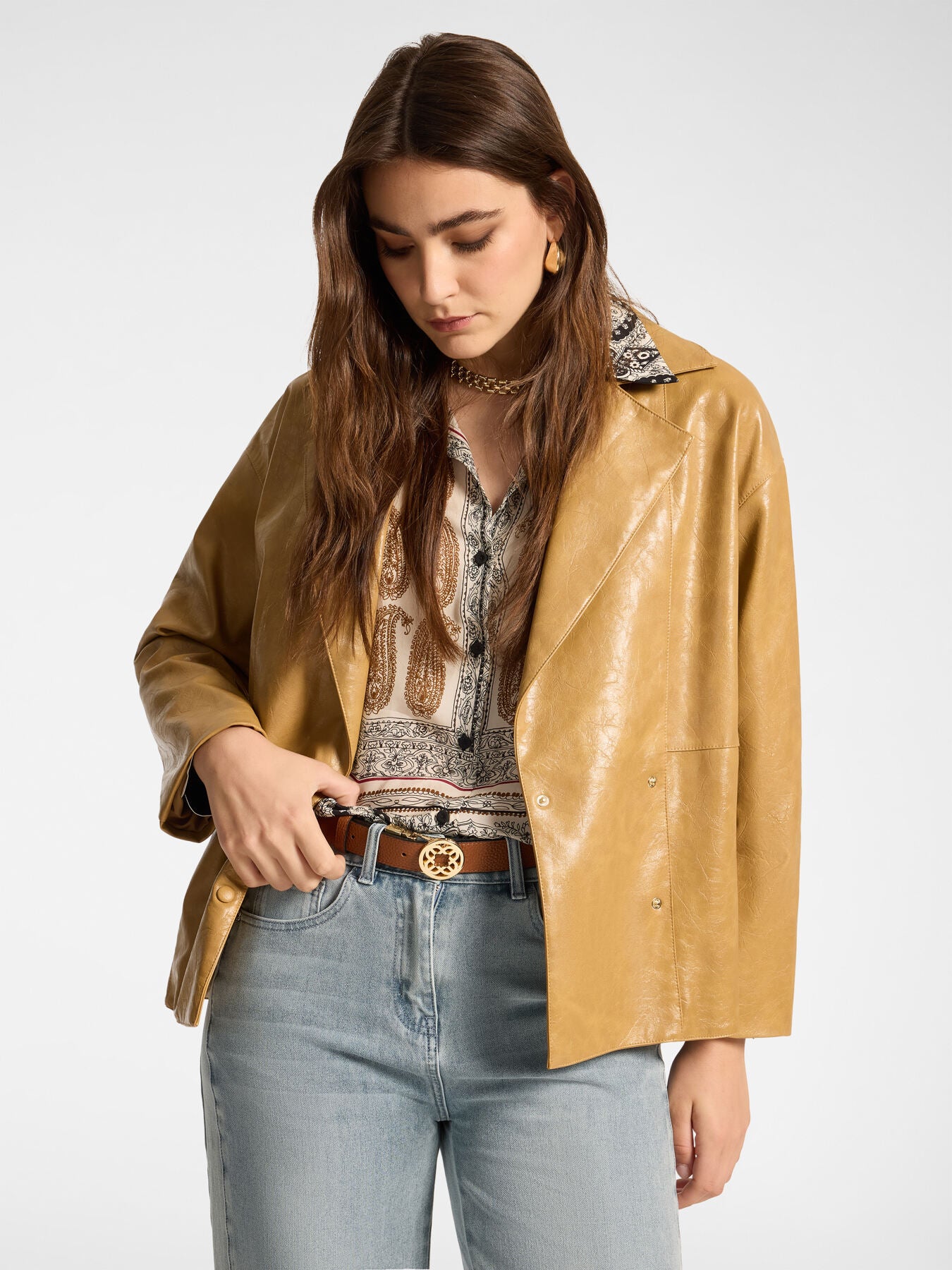 Used-effect jacket in viscose - Oker