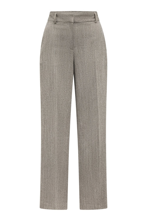 Wijde pantalon van visgraatstof