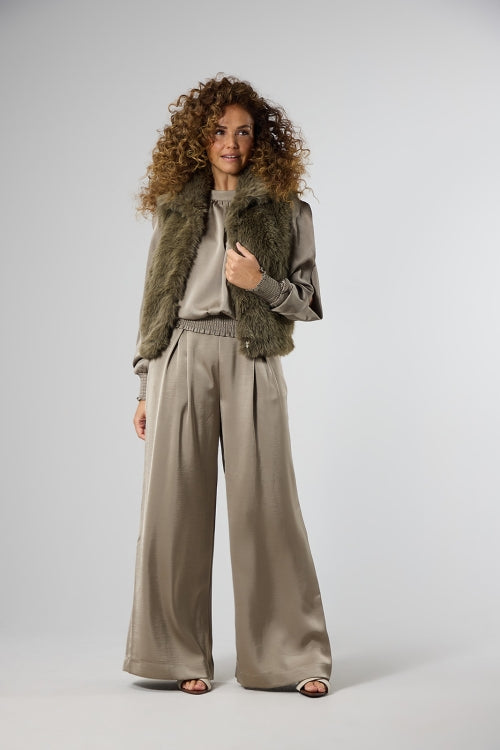 Wijde pantalon met bandplooi