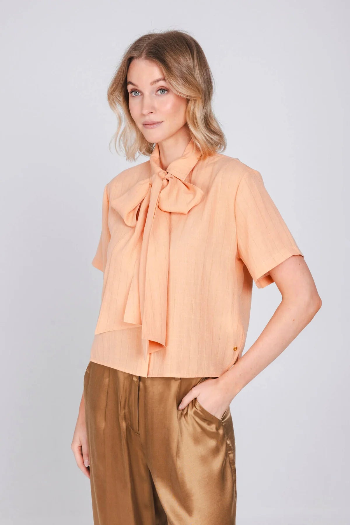 Accentil Calme Blouse – Peach Blush