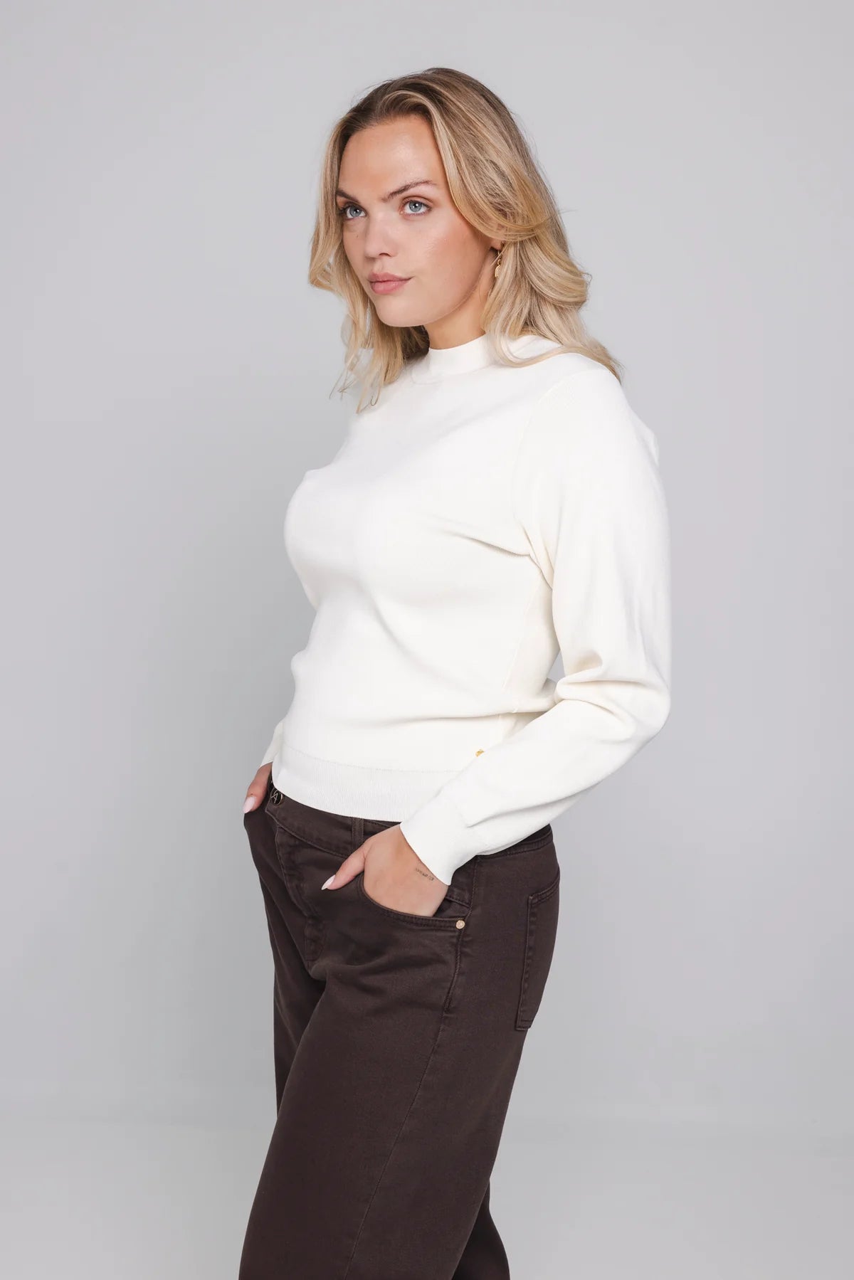 Rinae Knit Top - Warm Ivory