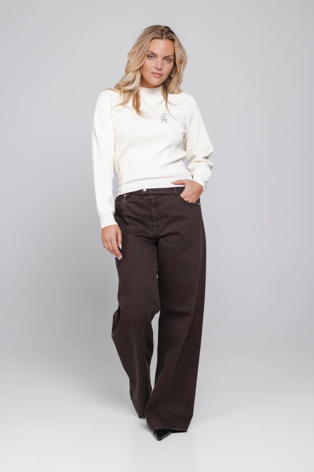 Rinae Knit Top - Warm Ivory