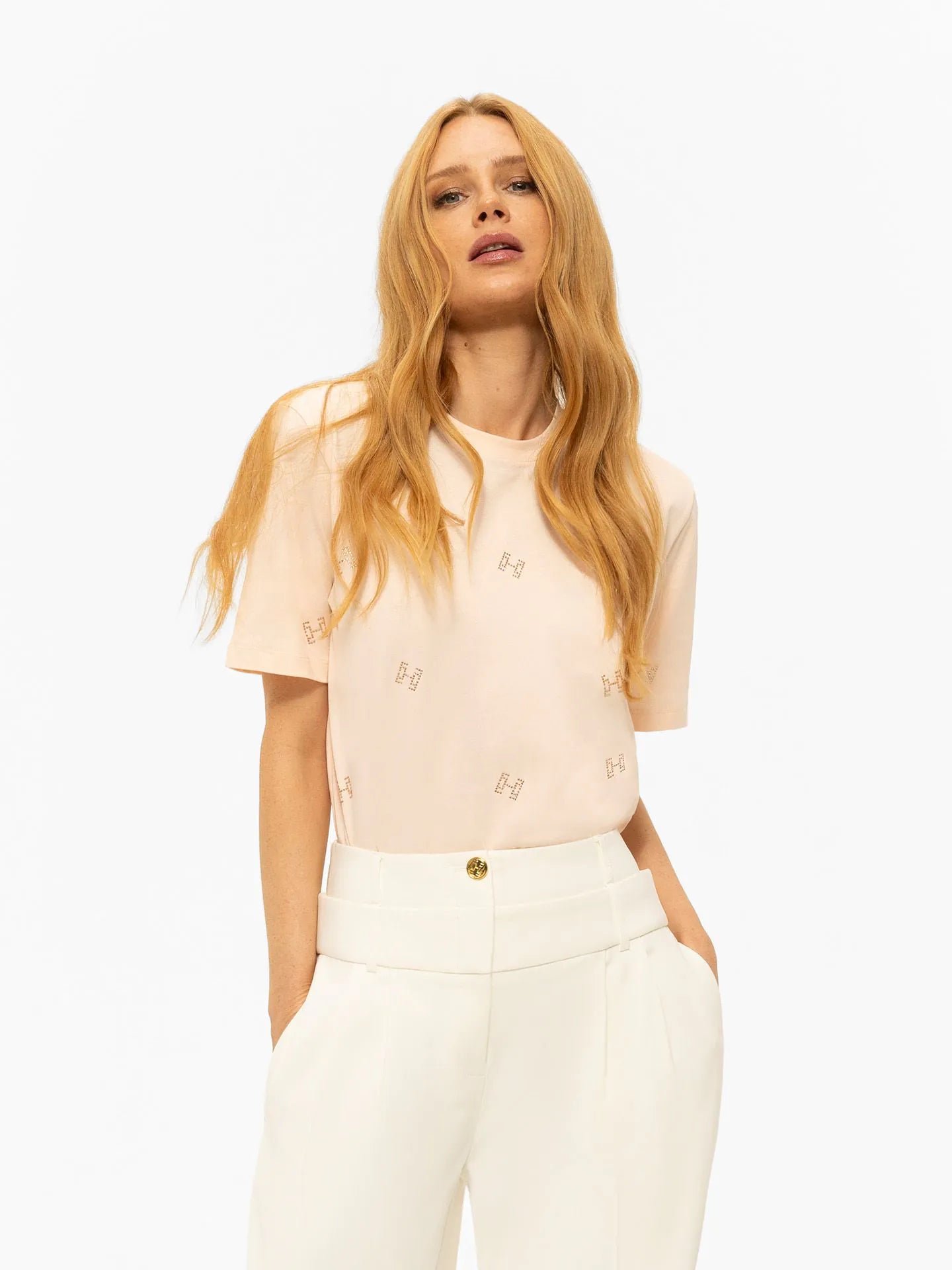T-shirt met logo studs