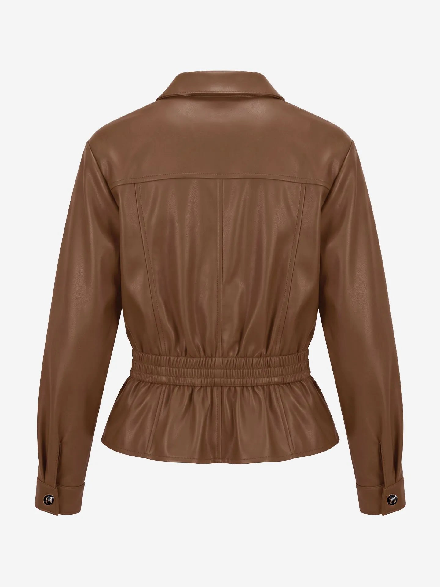 Picar Top Vegan leren top met ceintuur bali brown