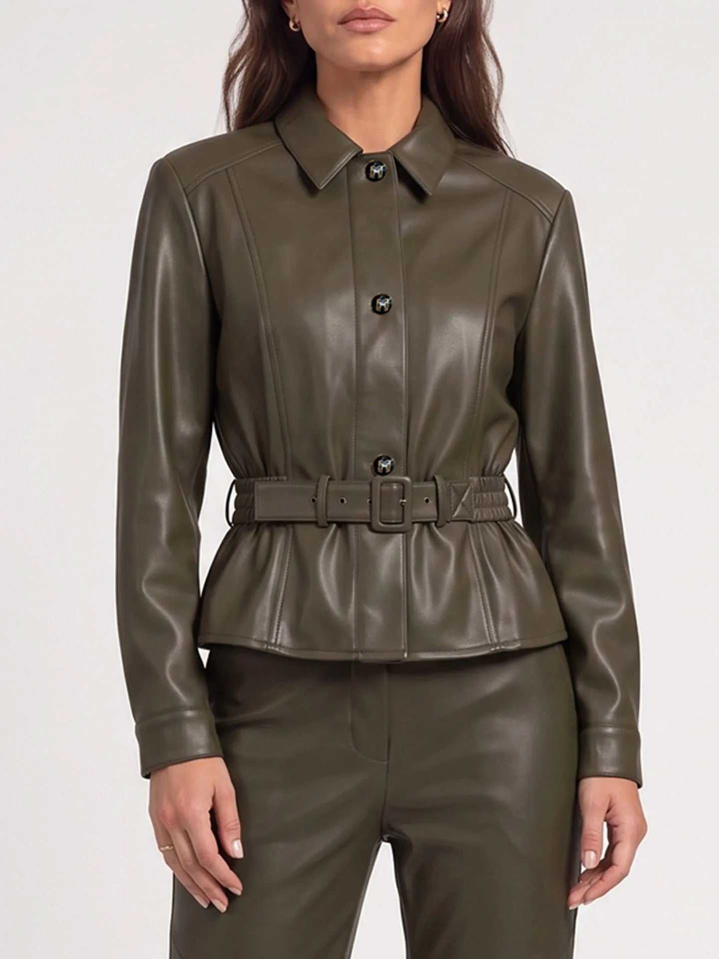 Vegan leren top met ceintuur Picar Top