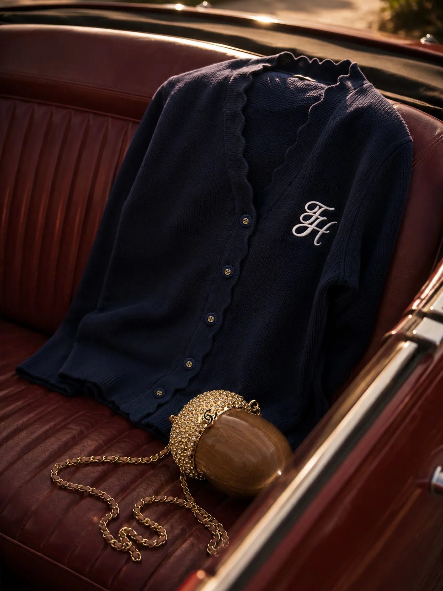 Oberon Cardigan - Gebreid vest met logo detail
