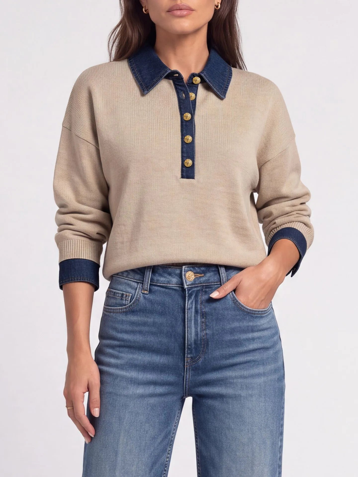 Poety Sweater Gebreide sweater met polokraag