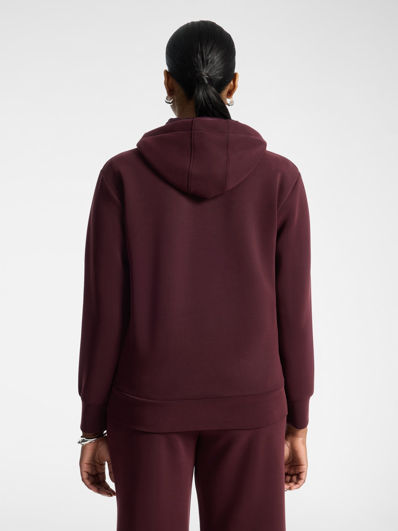 Hoodie met rits en capuchon in technische scuba-stof