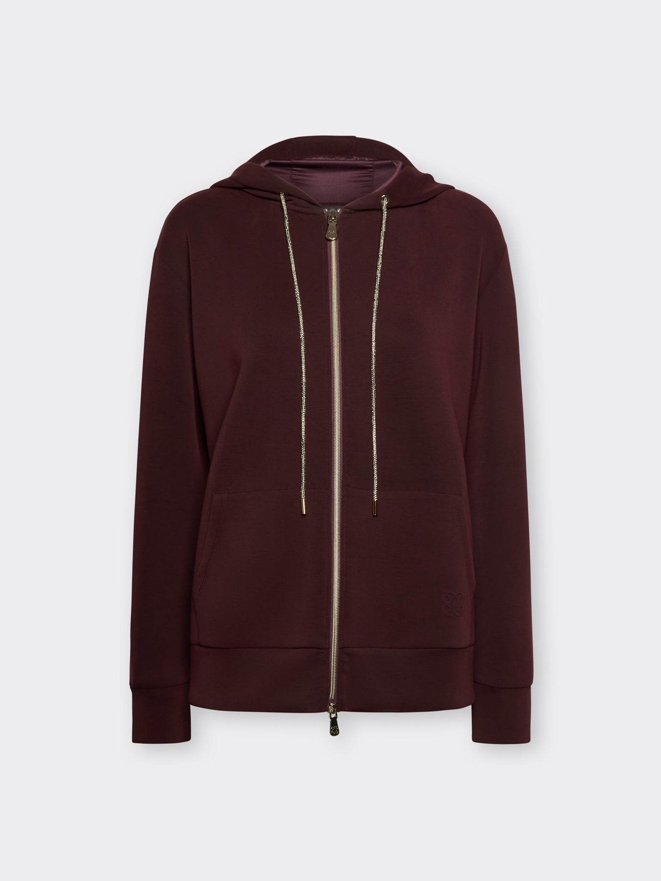 Hoodie met rits en capuchon in technische scuba-stof
