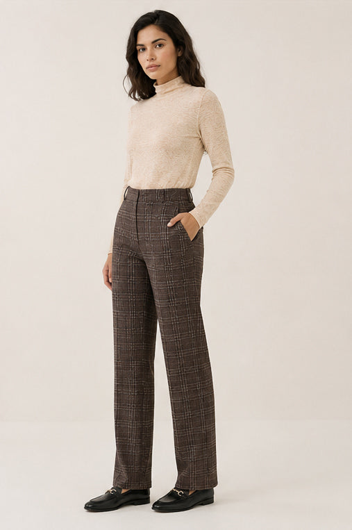 Broek Soul Lano G. Ruit - Harris Tweed Choco