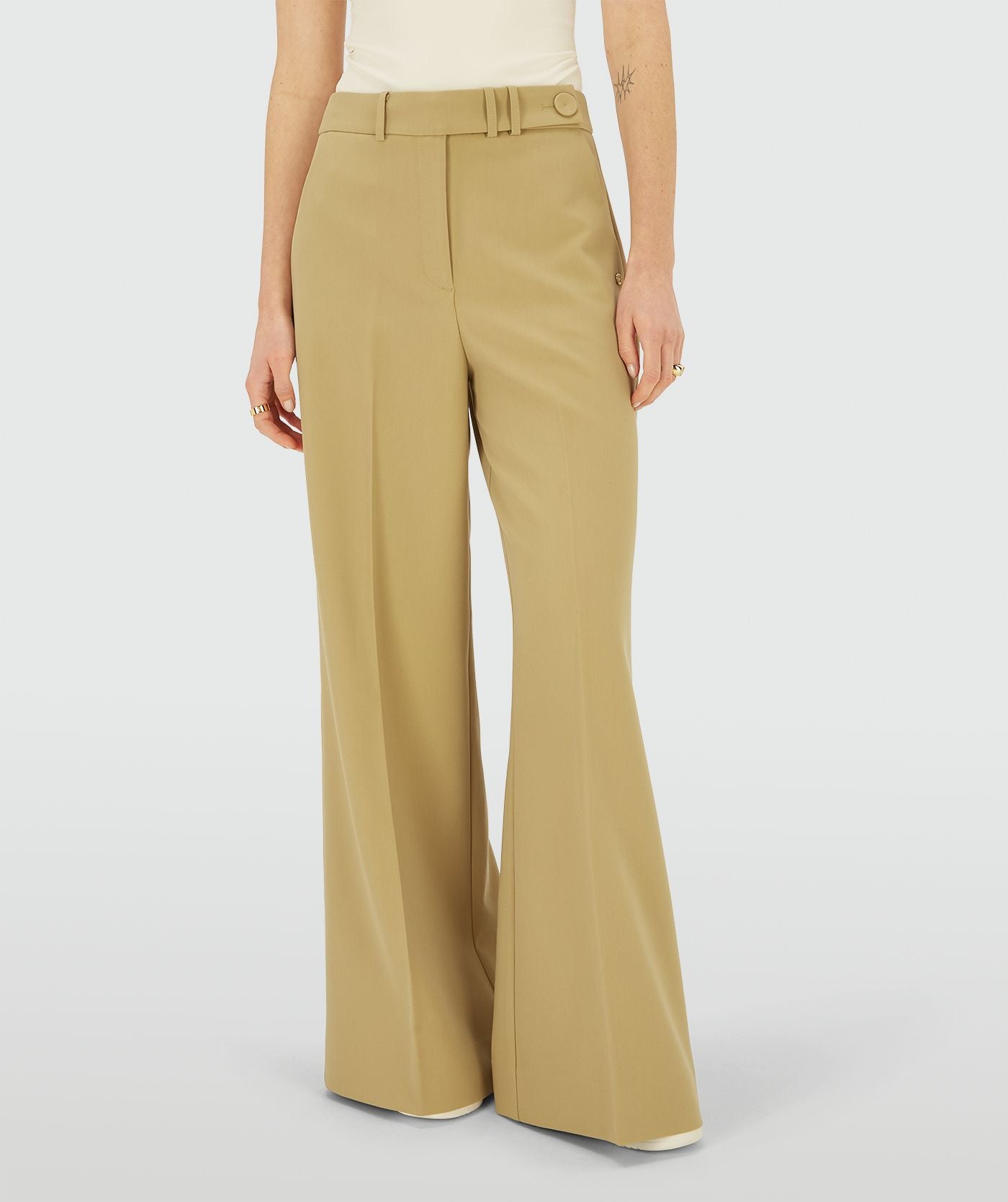 JESSIE high rise wide leg pantalon - mustard yellow