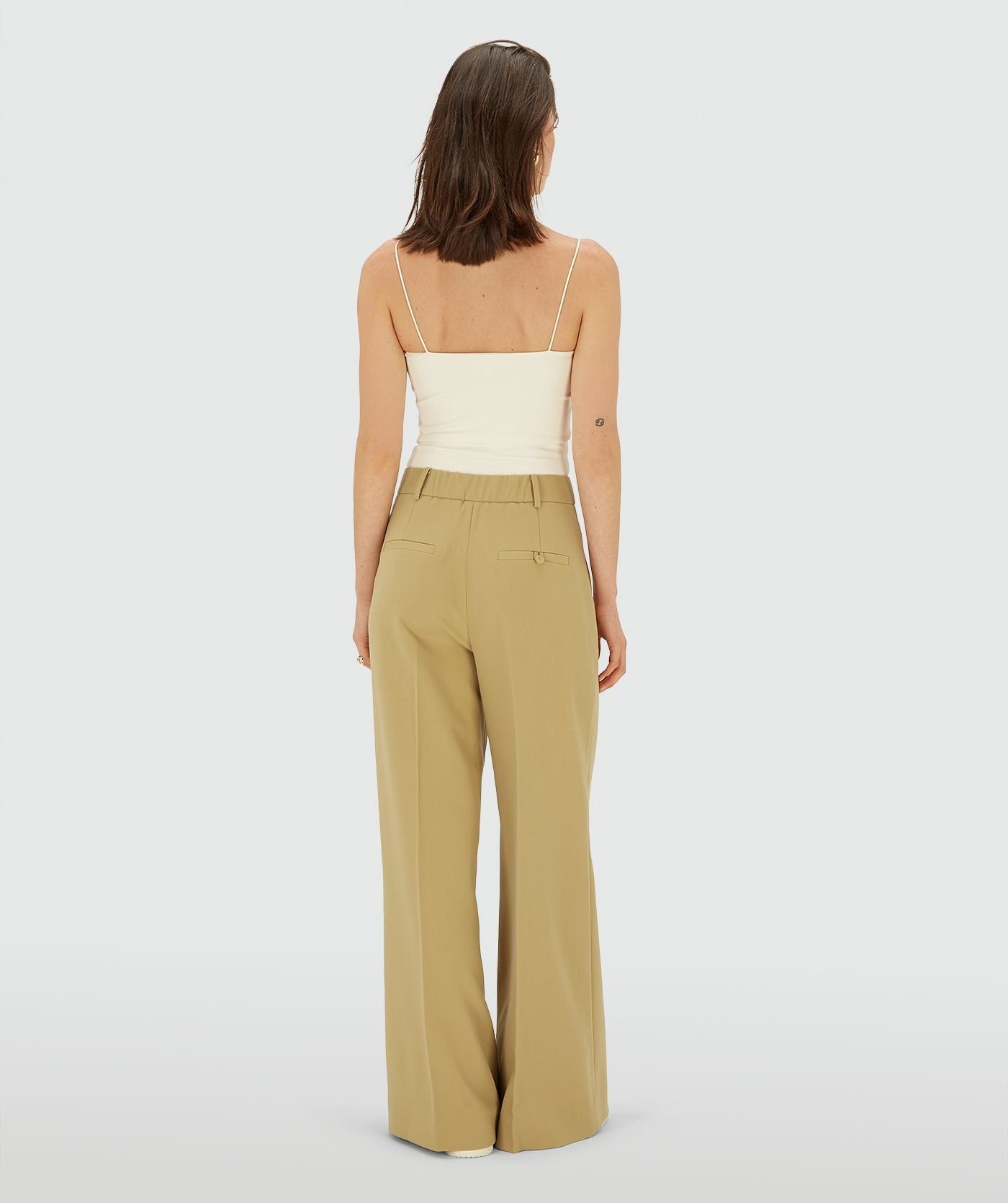 JESSIE high rise wide leg pantalon - mustard yellow