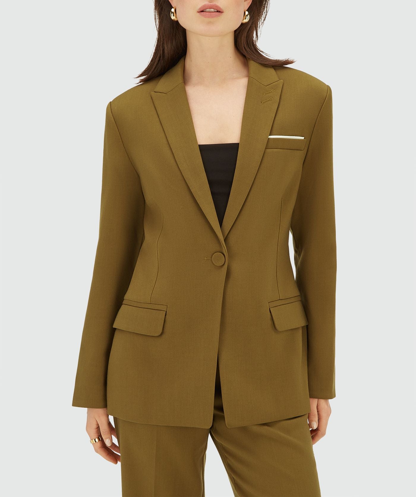 KANAN getailleerde blazer - olive green