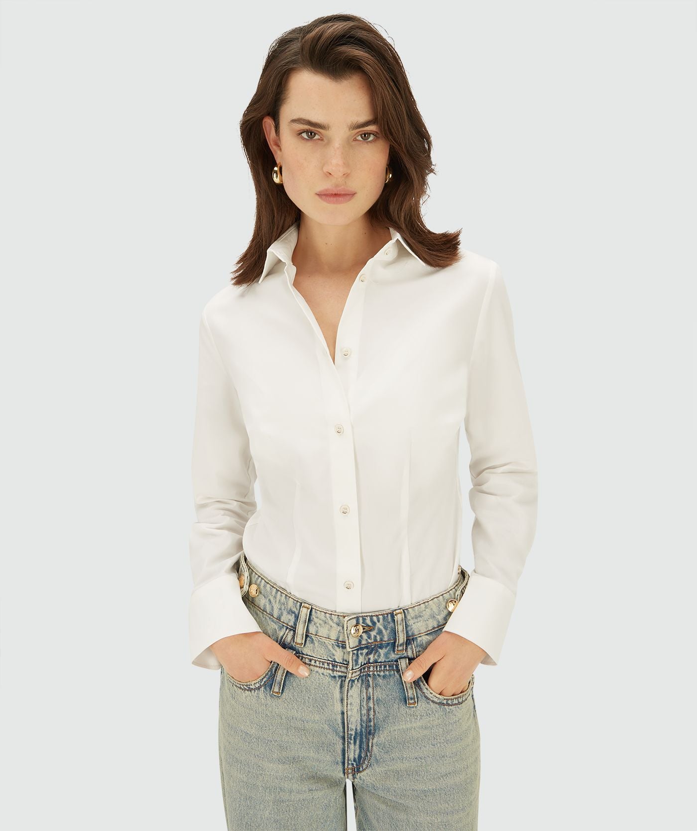 GAEL fitted body blouse - off white