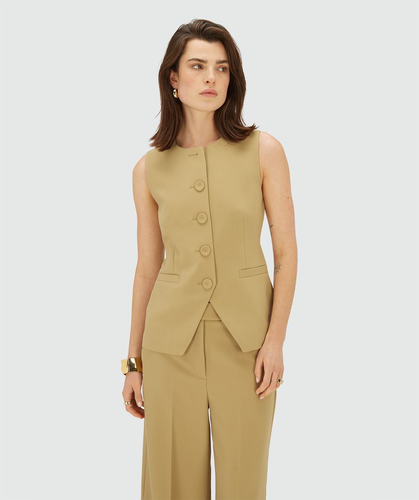 KIRO fitted gilet - mustard yellow