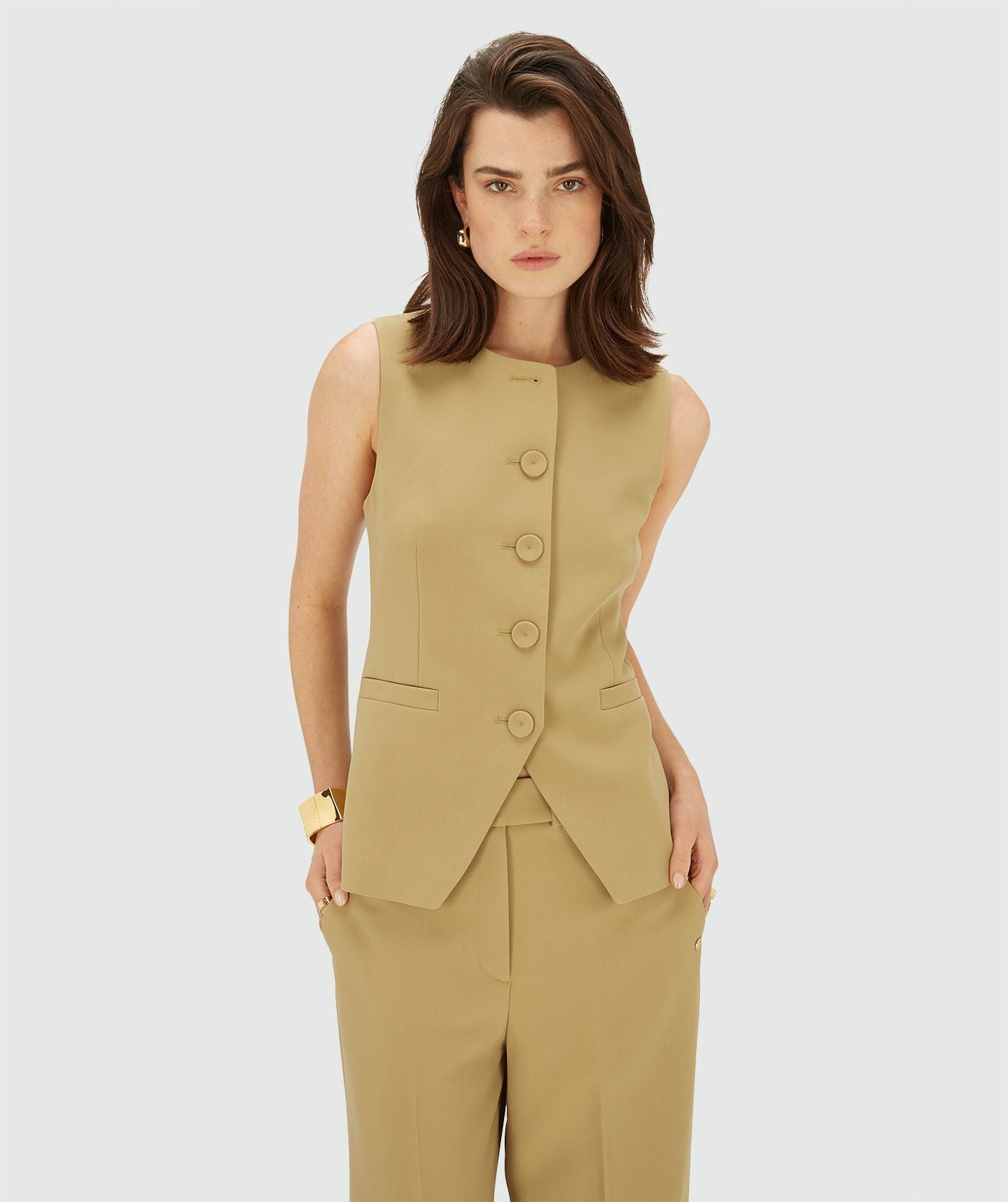 KIRO fitted gilet - mustard yellow