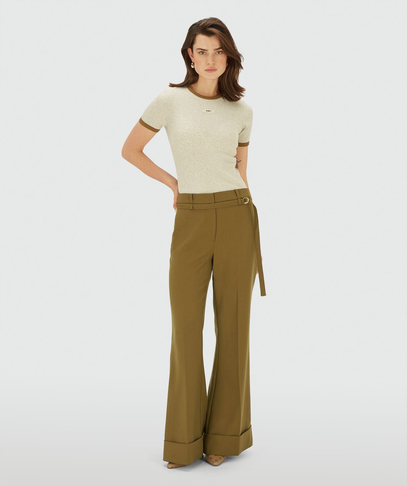 CODY slim fit T-shirt - ecru melange