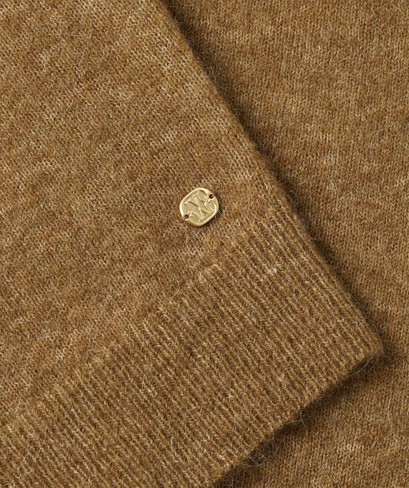 BEATRICE fitted top met merinowol - olive green melange