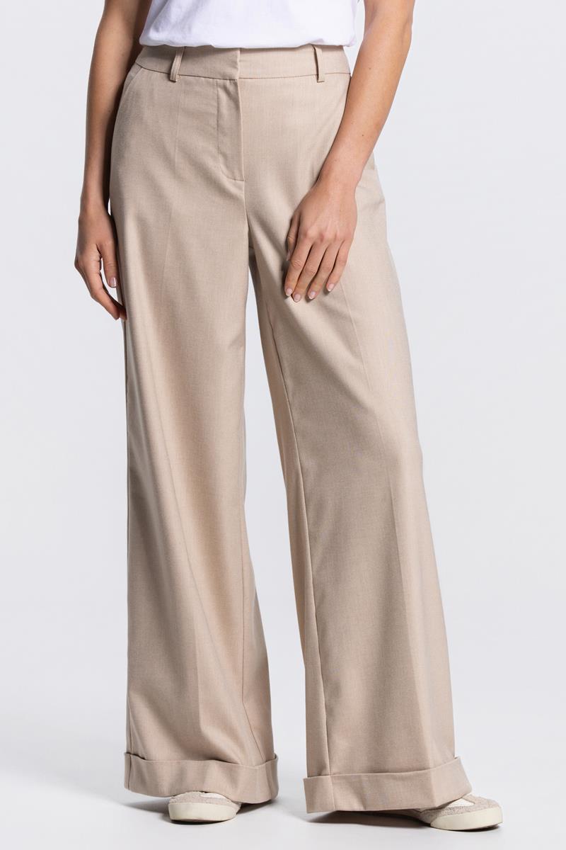 NIENKE WIDE LEG PANTALON IN ZAND