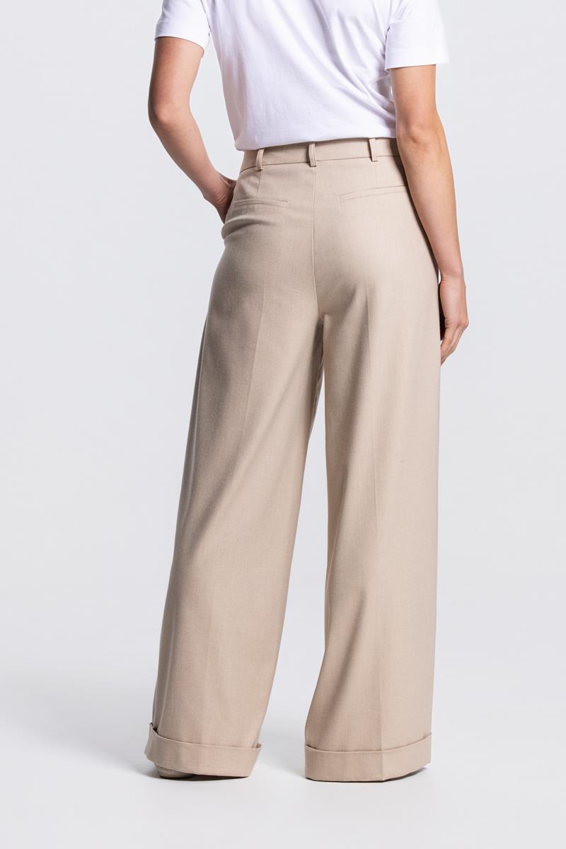 NIENKE WIDE LEG PANTALON IN ZAND