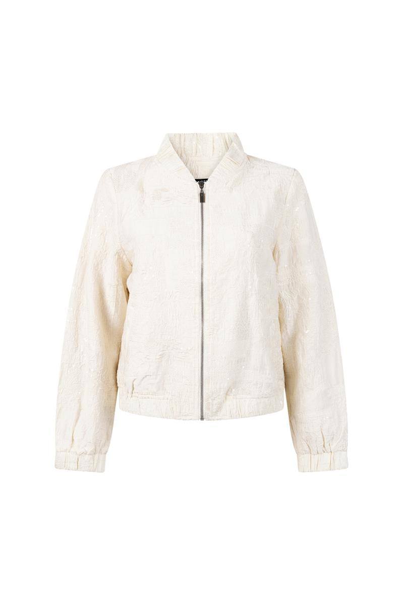 Shanti bomberjasje met glitterdetail – Cream