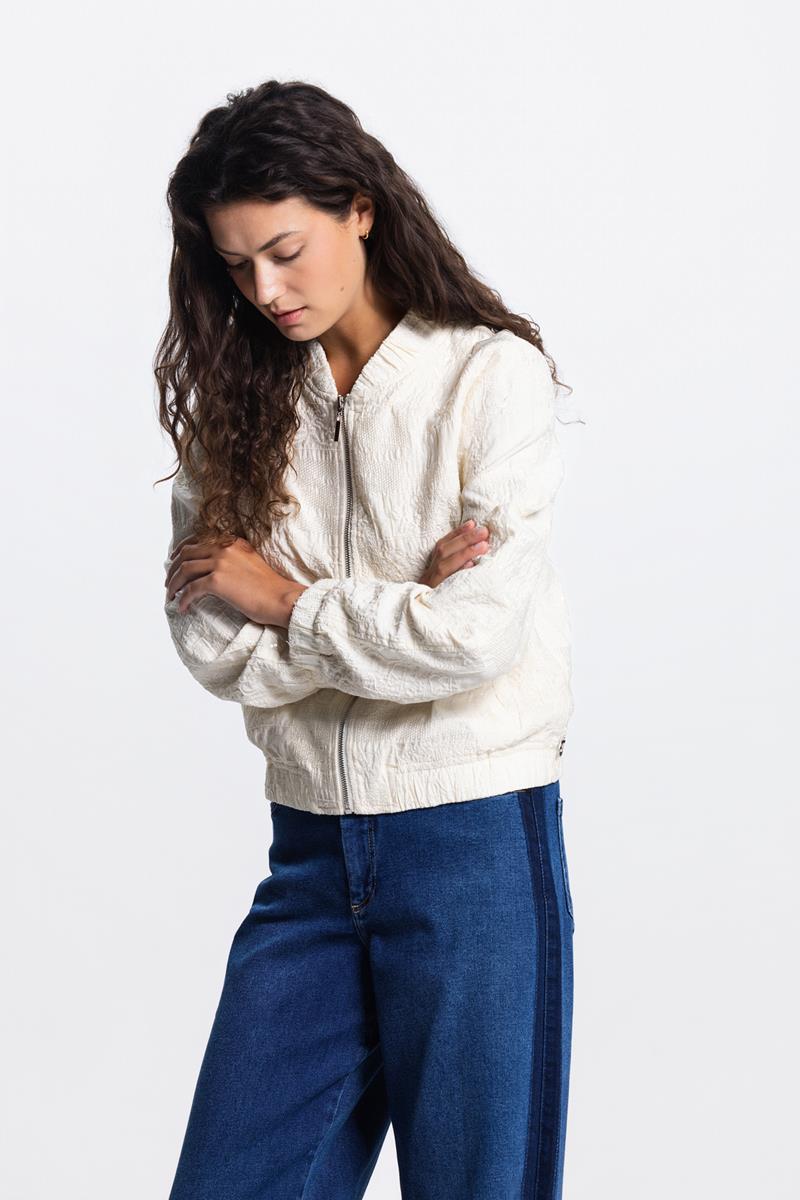 Shanti bomberjasje met glitterdetail – Cream