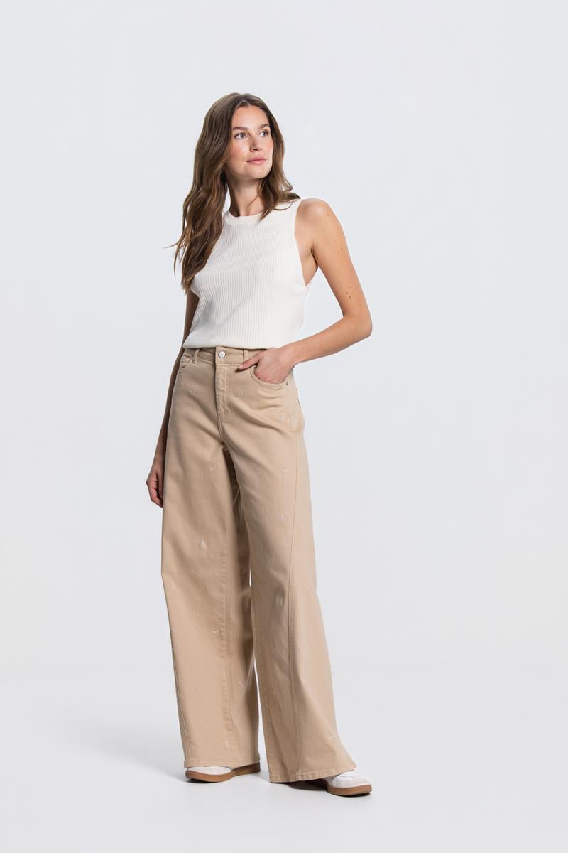 MOISE MOUWLOZE RIB TOP IN CREAM
