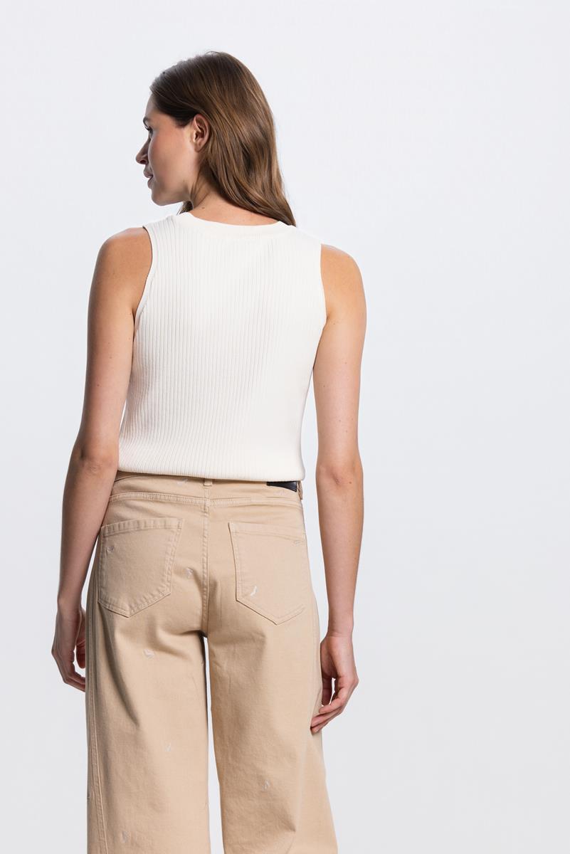 MOISE MOUWLOZE RIB TOP IN CREAM
