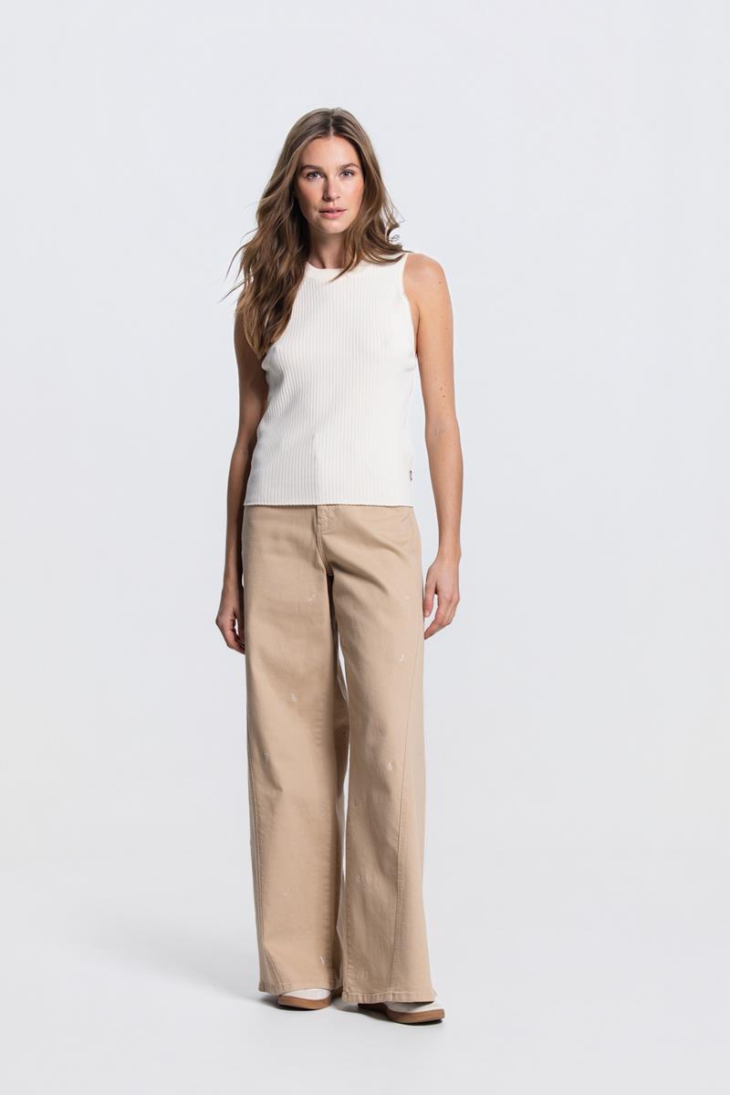 MOISE MOUWLOZE RIB TOP IN CREAM