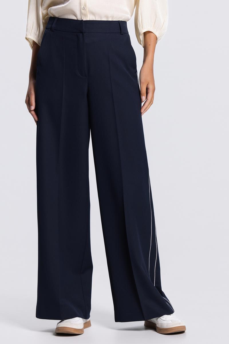 OLIVIA WIDE LEG PANTALON IN DONKERBLAUW