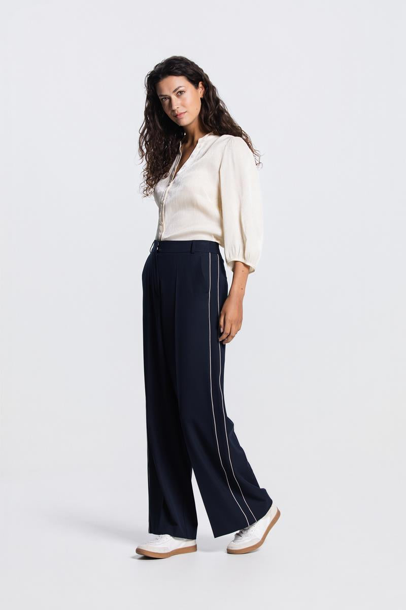 OLIVIA WIDE LEG PANTALON IN DONKERBLAUW