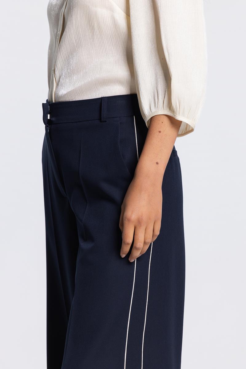 OLIVIA WIDE LEG PANTALON IN DONKERBLAUW