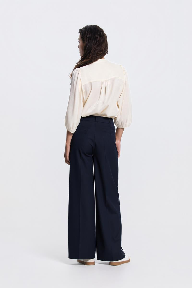 OLIVIA WIDE LEG PANTALON IN DONKERBLAUW