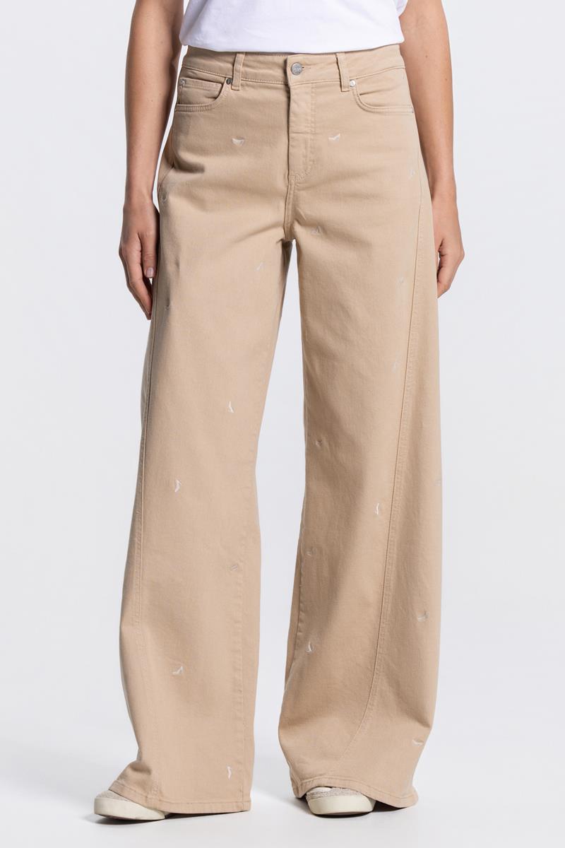 ISABEAU WIDE LEG JEANS IN ZAND