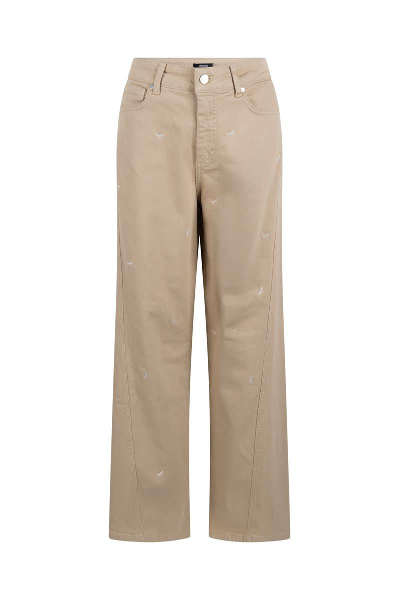 ISABEAU WIDE LEG JEANS IN ZAND